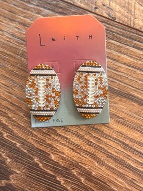 Nordstrom Gold and White Floral Stud Earrings